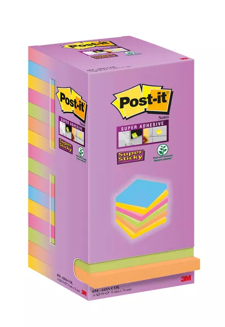 Een Memoblok 3M Post-it 654 76x76mm color notes koop je bij Van Leeuwen Boeken- en kantoorartikelen