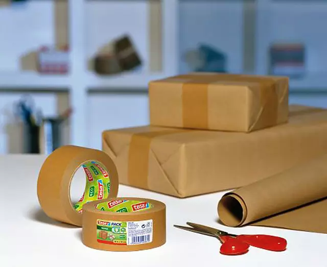 Een Verpakkingstape tesapack® papier ecoLogo® 25mx38mm bruin koop je bij Van Leeuwen Boeken- en kantoorartikelen