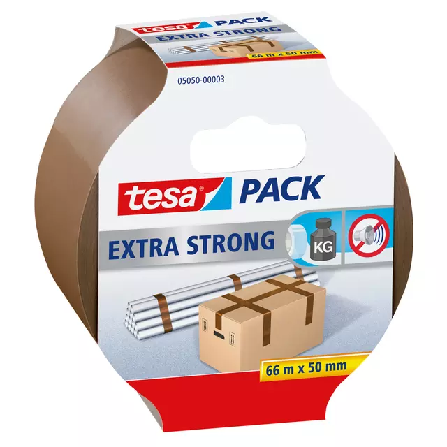 Een Verpakkingstape tesapack® Extra Strong 66mx50mm bruin koop je bij KantoorProfi België BV