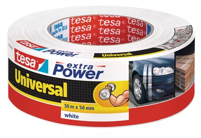 Een Duct tape tesa® extra Power Universal 50mx50mm wit koop je bij Van Leeuwen Boeken- en kantoorartikelen