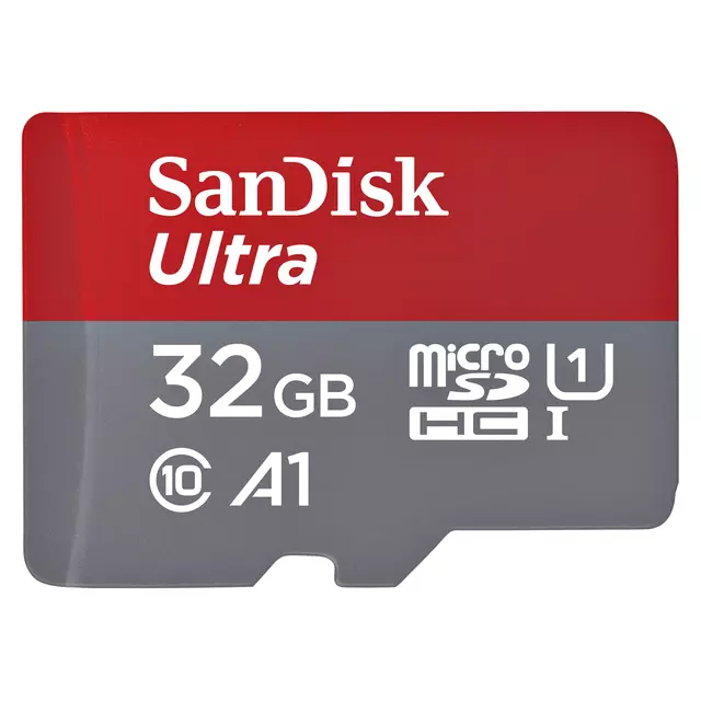 Een Geheugenkaart Sandisk MicroSDHC Ultra Android 32GB 120MB/s Class 10 A1 koop je bij MV Kantoortechniek B.V.