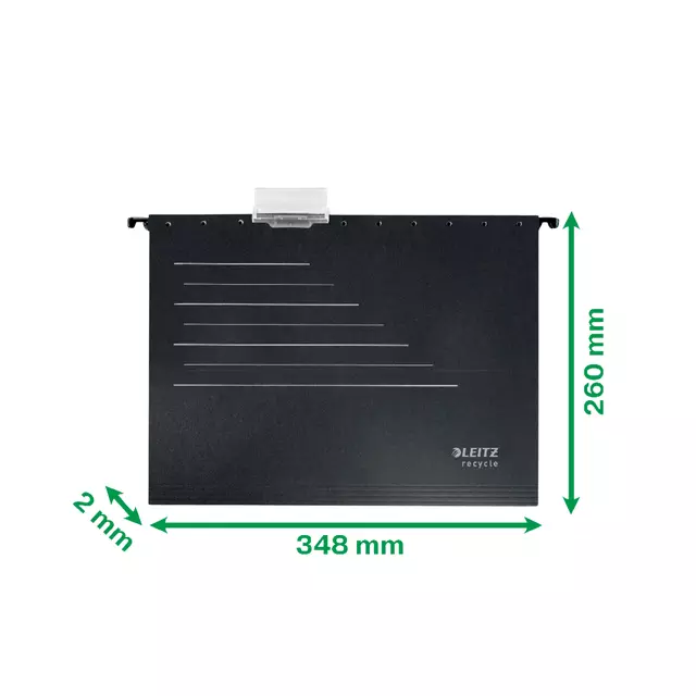 Een Hangmap Leitz Alpha Recycle A4 verticaal V-bodem zwart koop je bij Kantoorvakhandel van der Heijde