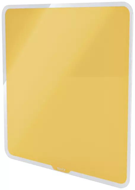 Een Glasbord Leitz Cosy magnetisch 450x450mm geel koop je bij Van Hoye Kantoor BV