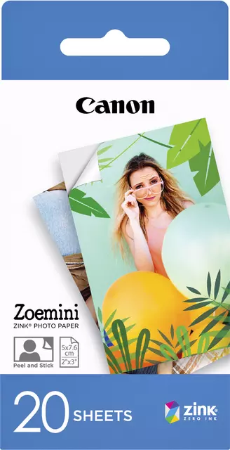 Een Fotopapier Canon Zoemini ZP-2030 20vel koop je bij Omnia 4 Office