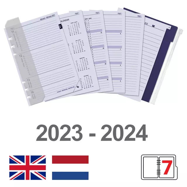 Een Organizer Kalpa A5 inclusief agenda 2024-2025 7dagen/2pagina's croco rose koop je bij MV Kantoortechniek B.V.