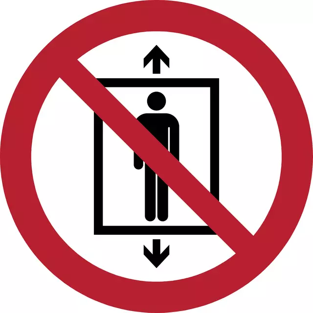 Een Pictogram Tarifold verboden lift te gebruiken door personen ø200mm koop je bij Van Leeuwen Boeken- en kantoorartikelen