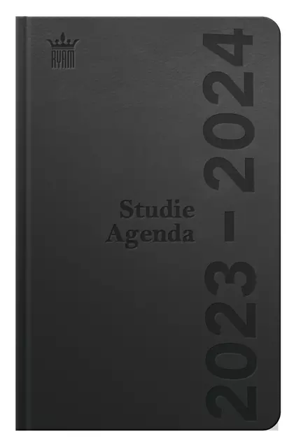 Een Schoolagenda 2024-2025 Ryam Studie DeLuxe 7dagen/2pagina's zwart koop je bij Van Leeuwen Boeken- en kantoorartikelen