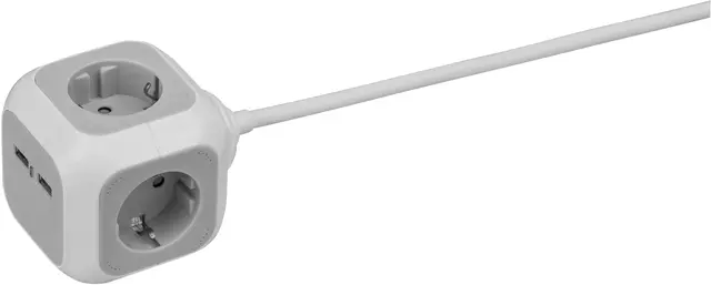 Een Stekkerblok Brennenstuhl 4-voudig incl. 2 USB 140cm grijs wit koop je bij L&N Partners voor Partners B.V.