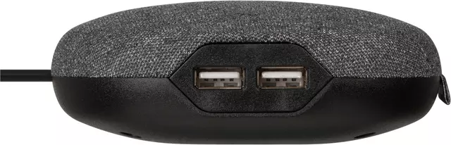 Laadstation Brennenstuhl Estilo 1 eurosocket 2 USB textieloppervlak zwart grijs