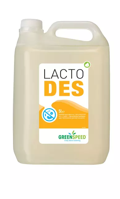 Een Desinfectiemiddel Greenspeed Lacto Des spray 5liter koop je bij Van Hoye Kantoor BV