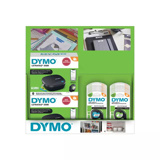 Een Labelprinter Dymo LetraTag 200B draagbaar bluetooth 12mm zwart display koop je bij Kantoorvakhandel van der Heijde