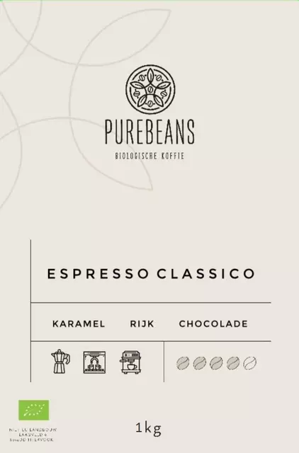 Een Koffie PureBeans snelfiltermaling Classico biologisch 1000 gram koop je bij KantoorProfi België BV