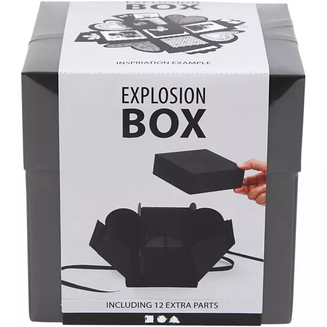 Een Explosion box Creativ Company 12x12x12cm zwart koop je bij EconOffice