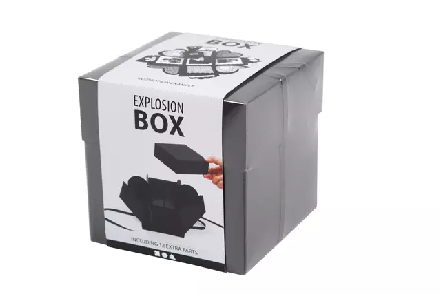 Een Explosion box Creativ Company 12x12x12cm zwart koop je bij MV Kantoortechniek B.V.