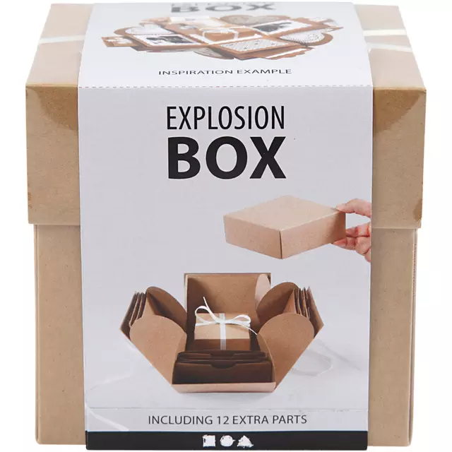 Een Explosion box Creativ Company 12x12x12cm naturel koop je bij KantoorProfi België BV