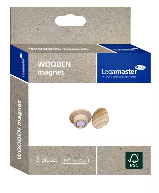 Een Magneet Legamaster hout 5 stuks koop je bij Van Hoye Kantoor BV