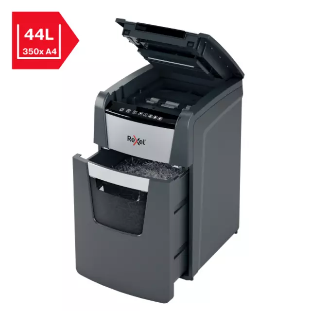 Een Papiervernietiger Rexel Optimum Auto+ 150X P4 snippers 4x28mm koop je bij EconOffice