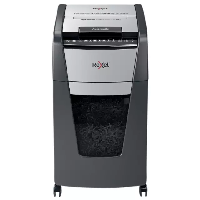 Buy your Paper shredder Rexel Optimum Auto+ 300M P5 shreds 2x15mm at QuickOffice BV