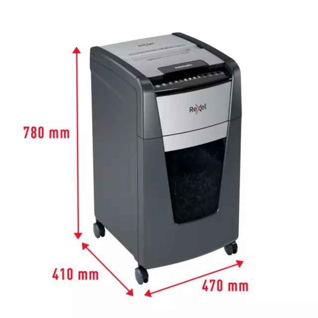 Buy your Paper shredder Rexel Optimum Auto+ 300M P5 shreds 2x15mm at QuickOffice BV