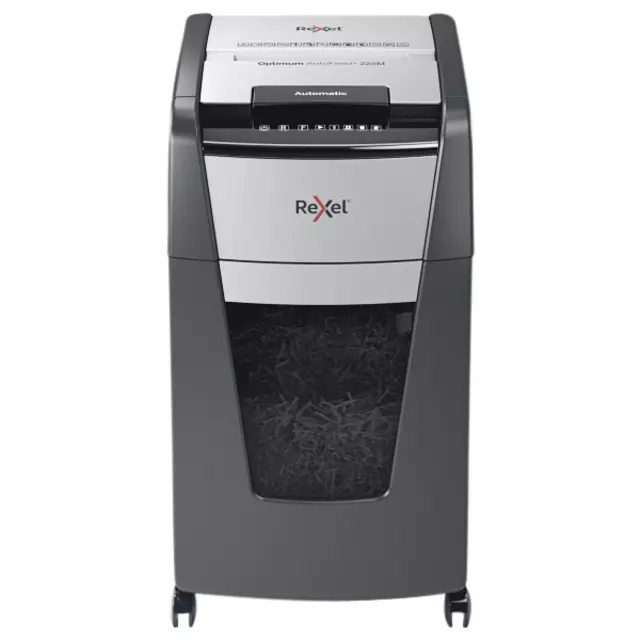 Buy your Paper shredder Rexel Optimum Auto+ 225M P5 shreds 2x15mm at QuickOffice BV