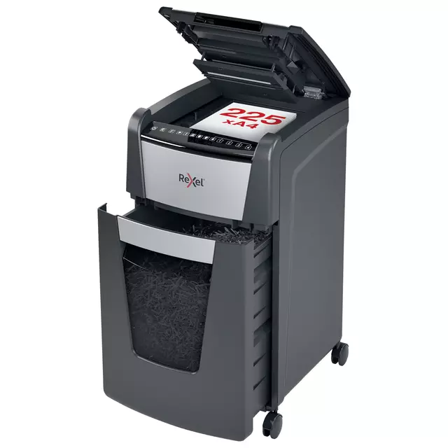 Buy your Paper shredder Rexel Optimum Auto+ 225X P4 shreds 4x26mm at QuickOffice BV