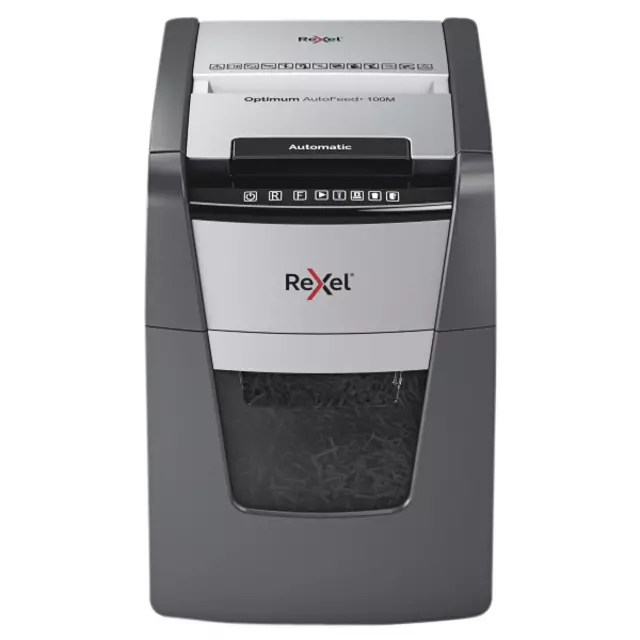 Buy your Paper shredder Rexel Optimum Auto+ 100M P5 shreds 2x15mm at QuickOffice BV