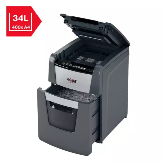 Buy your Paper shredder Rexel Optimum Auto+ 100M P5 shreds 2x15mm at QuickOffice BV