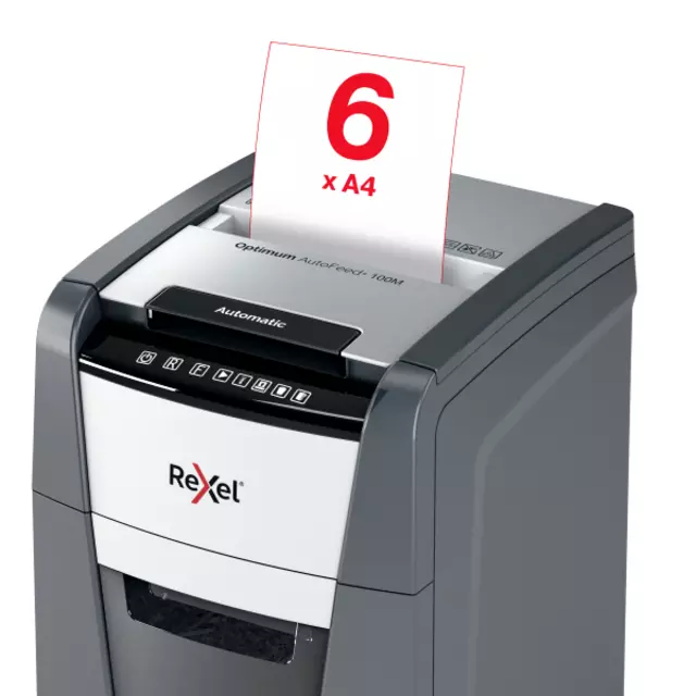 Een Papiervernietiger Rexel Optimum Auto+ 100M P5 snippers 2x15mm koop je bij QuickOffice BV