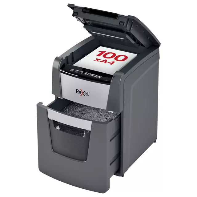 Buy your Paper shredder Rexel Optimum Auto+ 100M P5 shreds 2x15mm at QuickOffice BV