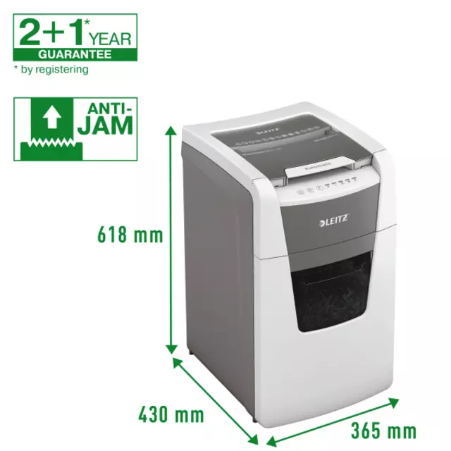 Buy your Paper shredder Leitz IQ Auto+ Office 150 P5 shreds 2x15mm at QuickOffice BV