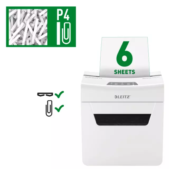 Een Papiervernietiger Leitz IQ Protect Premium 6X P4 snippers koop je bij Tonerinktshop