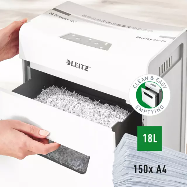 Een Papiervernietiger Leitz IQ Auto+ Pro 600 P4 snippers 4x28mm koop je bij KantoorProfi België BV