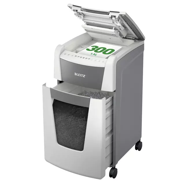 Buy your Paper shredder Leitz IQ Auto+ Office 300 P4 shreds 4x28mm at QuickOffice BV