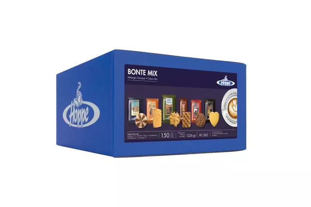 Een Koekjes Hoppe Bonte mix 150 stuks koop je bij MV Kantoortechniek B.V.
