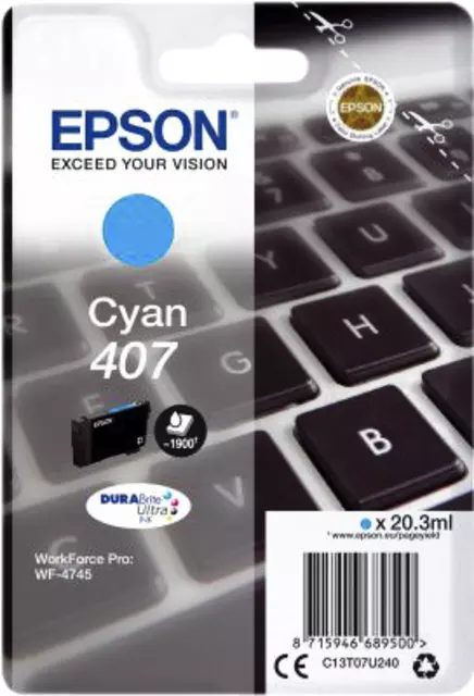 Een Inktcartridge Epson 407 T07U240 blauw koop je bij EconOffice