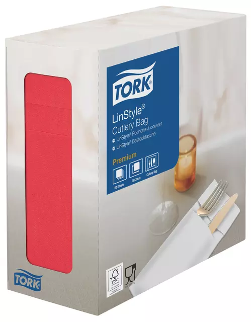 Een Pochette Tork LinStyle® 50st rood 477232 koop je bij L&N Partners voor Partners B.V.