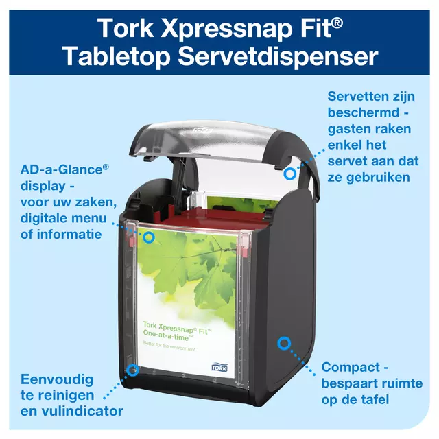 Een Servetdispenser Tork Xpressnap® tabletop N14 zwart 272900 koop je bij EconOffice