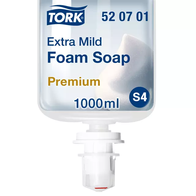 Een Handzeep Tork S4 foam extra mild allergievriendelijk 1000ml 520701 koop je bij MV Kantoortechniek B.V.