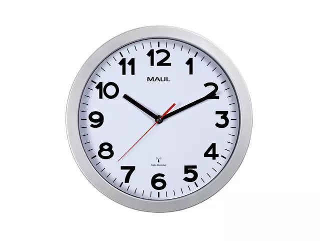 Buy your Wall clock MAUL Step RC Ø30x5cm silver plastic frame incl. battery at QuickOffice BV