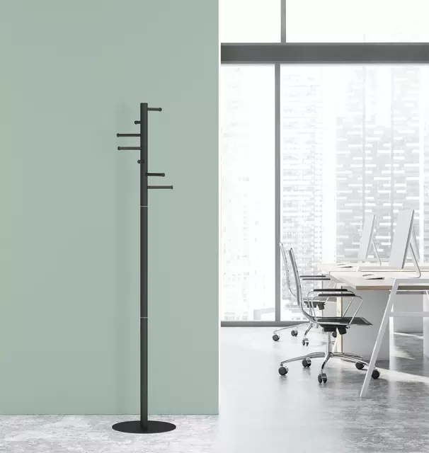 Buy your MAUL Caurus coat rack standing 177cm 7 hooks black RAL9004 at QuickOffice BV