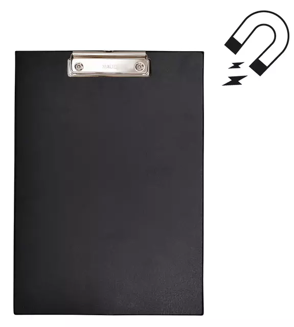 Een Klembord MAUL A4 staand + 2 magneten achterzijde PVC zwart koop je bij MV Kantoortechniek B.V.