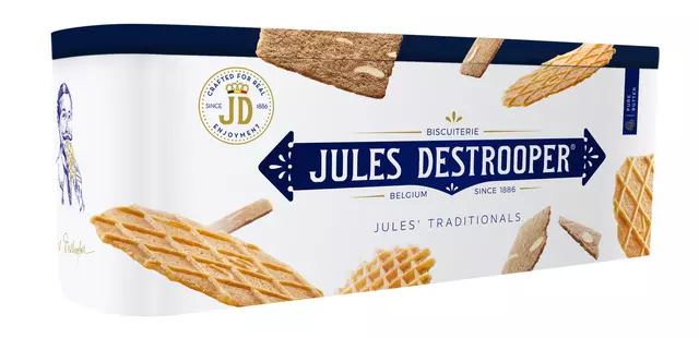 Een Koekjes Jules Destrooper traditionals 300gr assorti koop je bij Van Leeuwen Boeken- en kantoorartikelen
