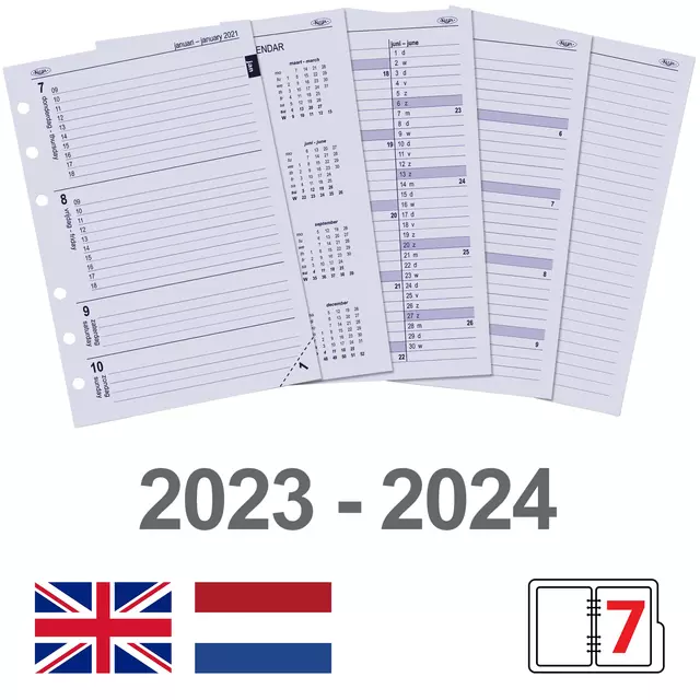 Een Agendavulling 2024-2025 Kalpa A5 7dagen/2pagina's koop je bij Van Leeuwen Boeken- en kantoorartikelen