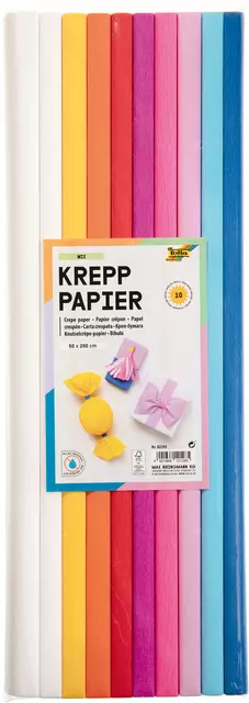 Een Crêpepapier Folia 50x200cm Mix 10 kleuren koop je bij KantoorProfi België BV