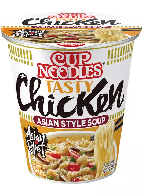 Een Noodles Nissin tasty chicken cup koop je bij MV Kantoortechniek B.V.