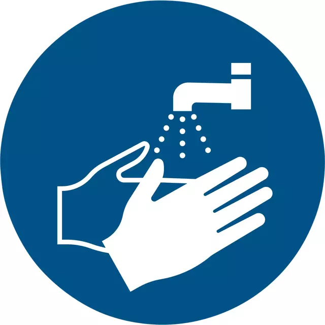 Een Pictogram Tarifold handen wassen verplicht ø100mm koop je bij Van Hoye Kantoor BV