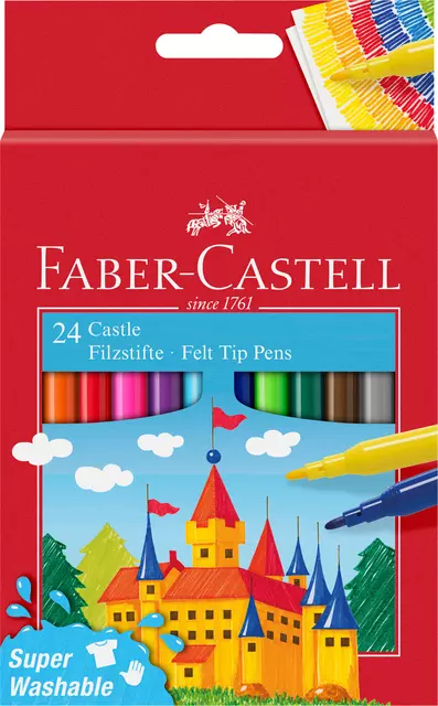 Een Kleurstift Faber-Castell assorti etui à 24 stuks koop je bij Totaal Kantoor Goeree