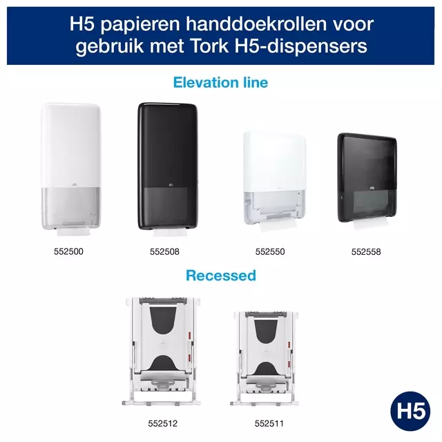 Een Handdoek Tork PeakServe Continu H5 universal gecomprimeerd wit 100585 koop je bij Van Hoye Kantoor BV