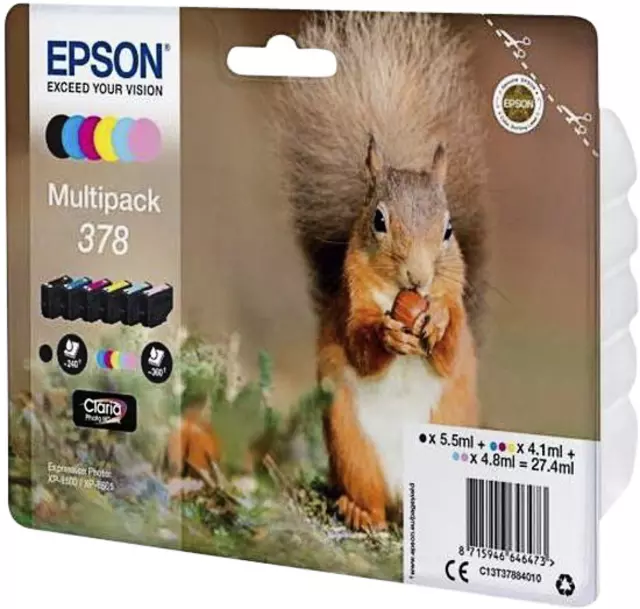 Een Inktcartridge Epson 378 T3798 6 kleuren koop je bij QuickOffice BV