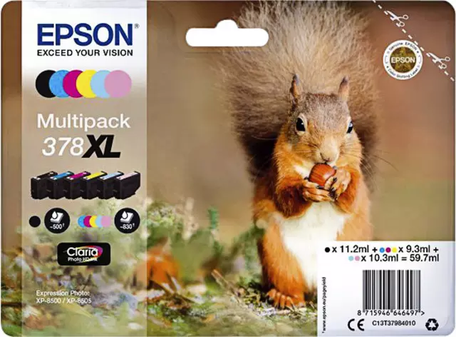 Een Inktcartridge Epson 378XL T3798 6 kleuren koop je bij Alles voor uw kantoor